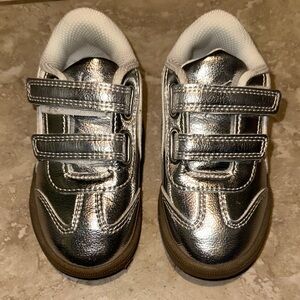 Kids Silver Velcro Sneakers